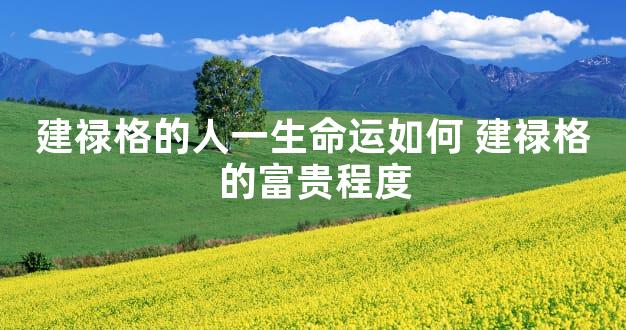 建禄格的人一生命运如何 建禄格的富贵程度